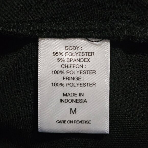 7th Avenue Black Sleeveless Sheer and Fringe Top - Picture 10 of 13